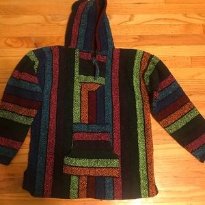Black and Rainbow Drug Rug/Baja Hoodie